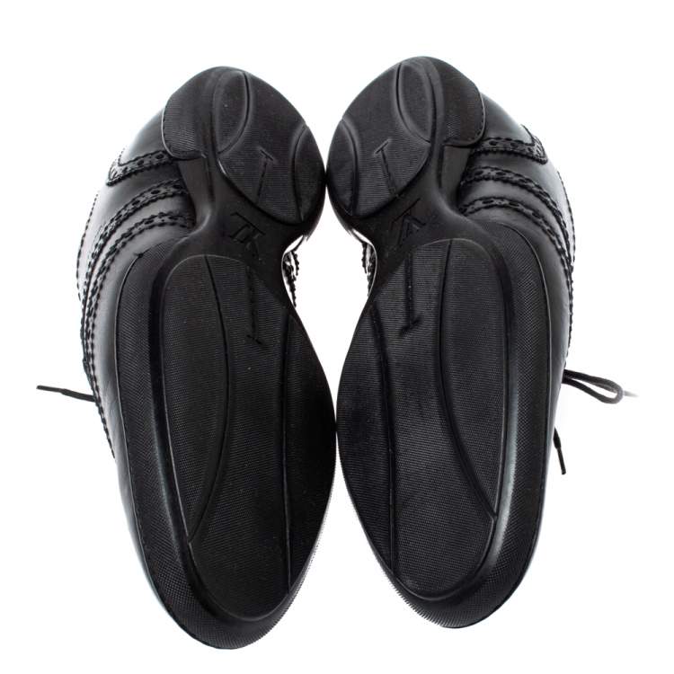 Pre Owned Louis Vuitton Black Brogue Leather Explorer Sneakers Size 43.5