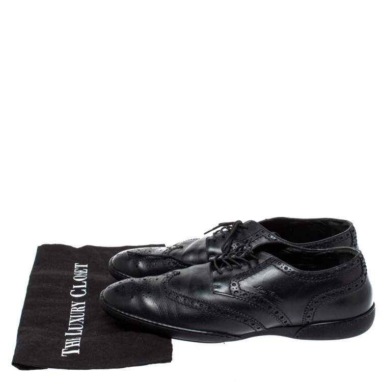 Pre Owned Louis Vuitton Black Brogue Leather Explorer Sneakers Size 43.5