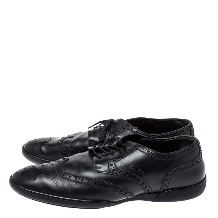 Pre Owned Louis Vuitton Black Brogue Leather Explorer Sneakers Size 43.5