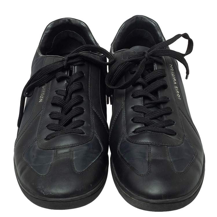 Pre Owned  Louis Vuitton Black Nylon and Leather Low Top Sneakers Size 42