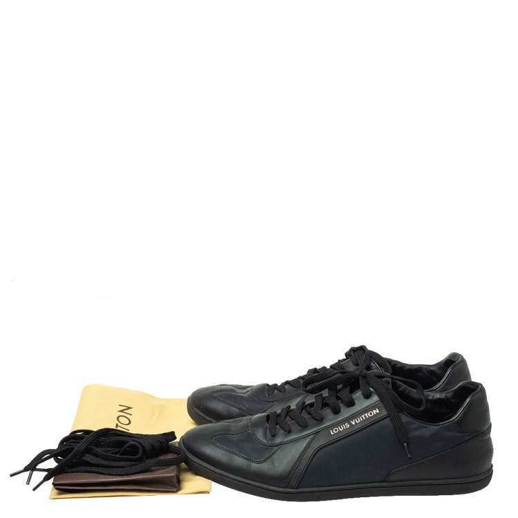 Pre Owned  Louis Vuitton Black Nylon and Leather Low Top Sneakers Size 42