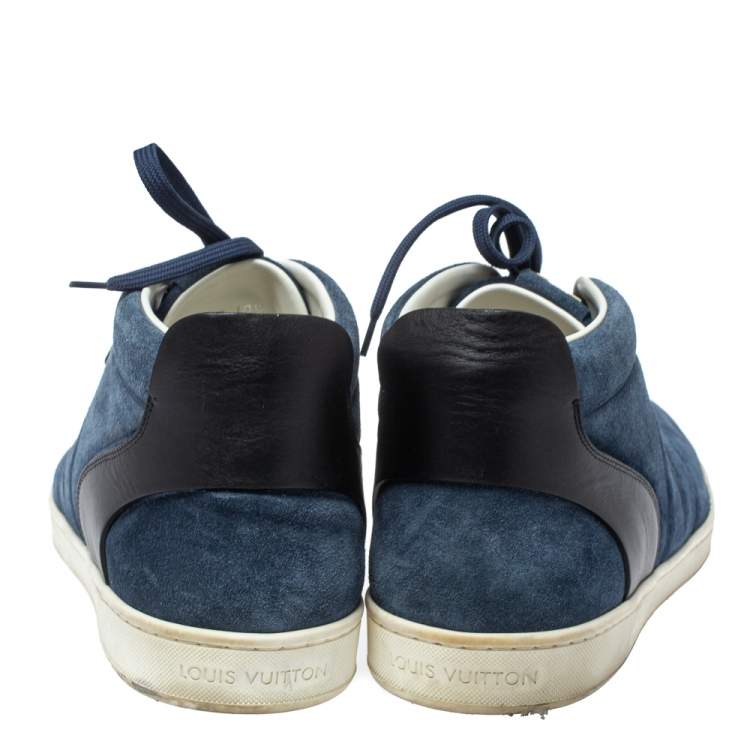 مملوكة مسبقًا Louis Vuittion Blue/Black Suede and Leather Fuselage High Top Sneakers Size 44.5