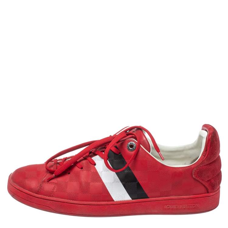 Louis Vuitton Red Suede And Leather Damier Infini Frontrow Sneakers Size 42 Louis  Vuitton