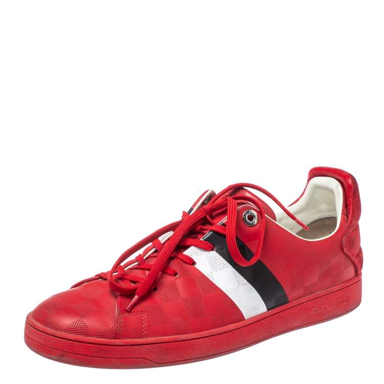 Louis Vuitton Sneakers Red Suede Nylon ref.581748 - Joli Closet