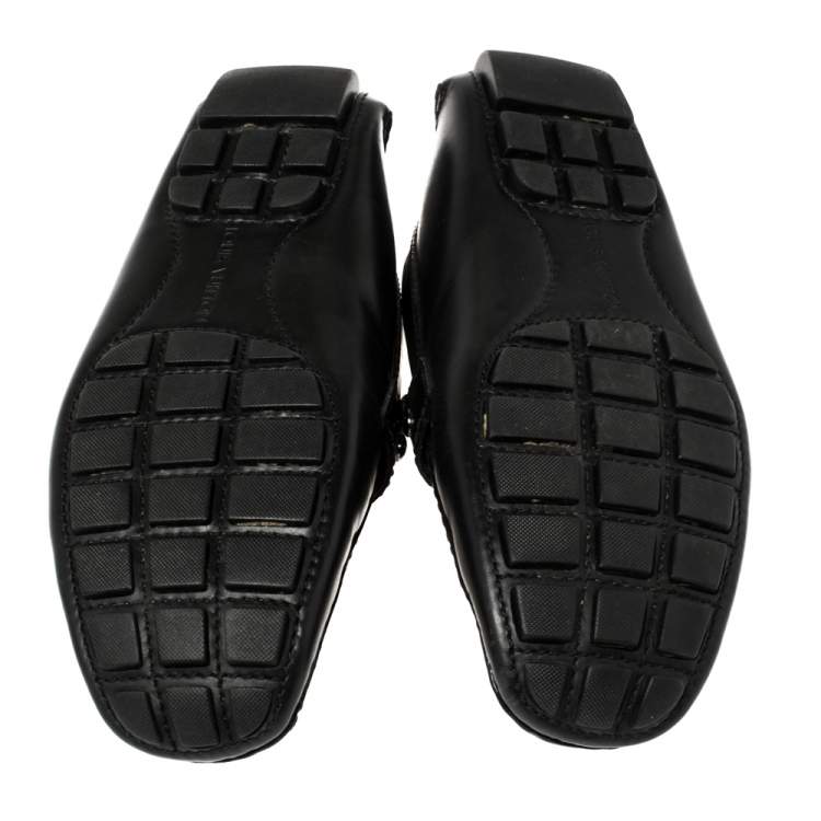 Pre Owned Louis Vuitton Black Glossy Leather Montaigne Moccasins Size 39.5