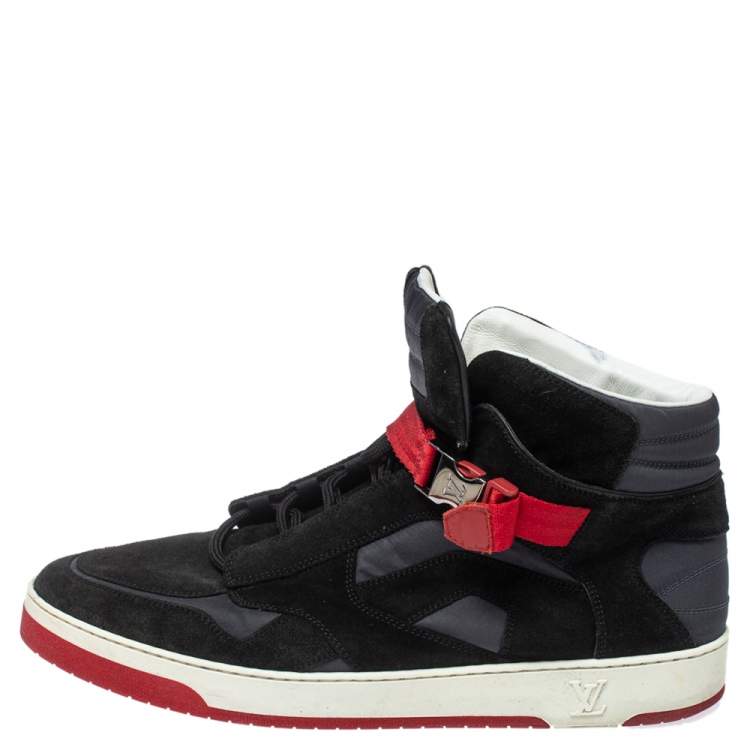 Louis Vuitton Black Suede And Fabric Slipstream High Top Sneakers Size 44.5 Louis  Vuitton