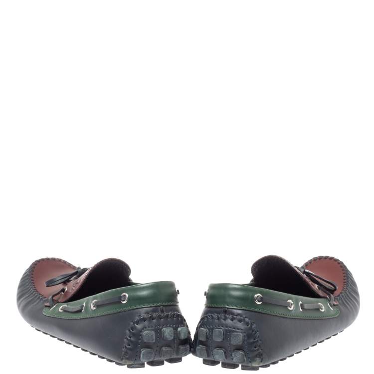 Pre Owned Louis Vuitton Tricolor Leather Arizona Slip On Loafers Size 46.5