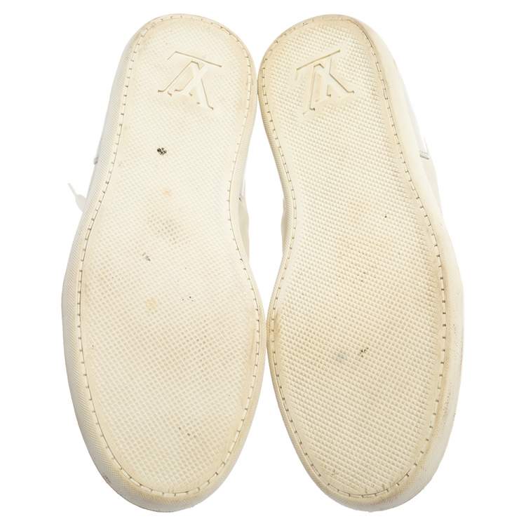Pre Owned Louis Vuitton Off White Leather Low Top Sneakers Size 40