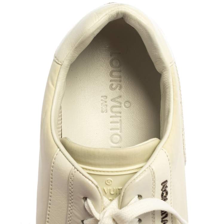 Pre Owned Louis Vuitton Off White Leather Low Top Sneakers Size 40