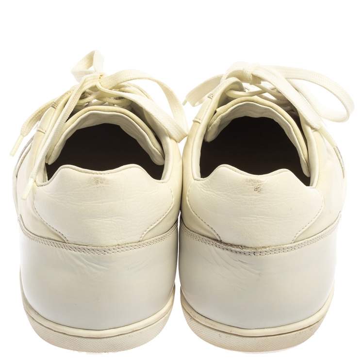 Pre Owned Louis Vuitton Off White Leather Low Top Sneakers Size 40
