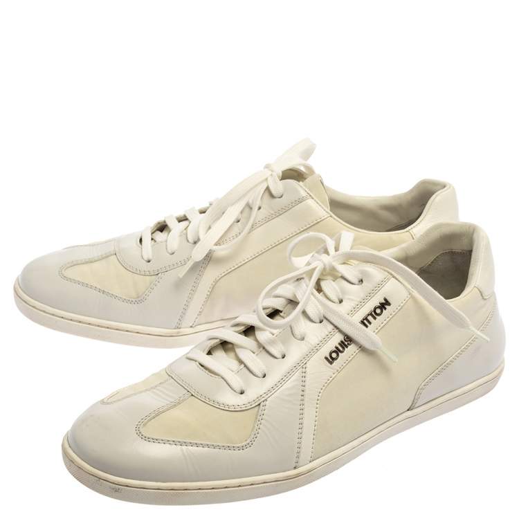 Pre Owned Louis Vuitton Off White Leather Low Top Sneakers Size 40