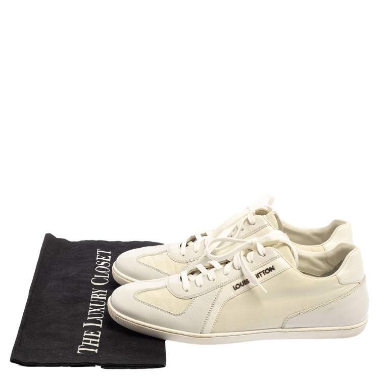 Pre Owned Louis Vuitton Off White Leather Low Top Sneakers Size 40