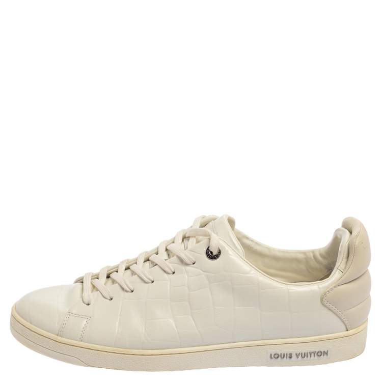 Louis Vuitton White Embossed Leather Frontrow Low-Top Sneaker Size 42.5 Louis  Vuitton