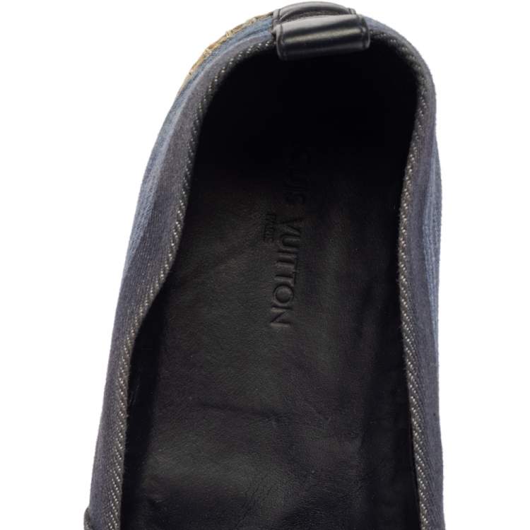 Pre Owned Louis Vuitton Blue Denim Logo Espadrille Sneakers Size 41