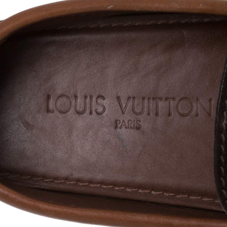 Pre Owned Louis Vuitton Brown Suede And Leather Monte Carlo Loafers Size 42