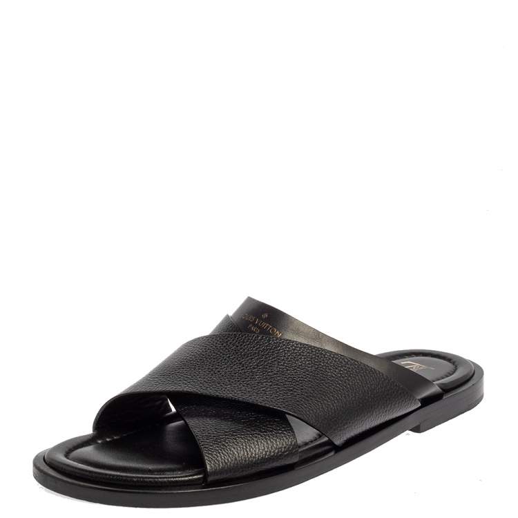 Louis Vuitton - Authenticated Sandal - Leather Black Plain For Man, Never Worn, with Tag