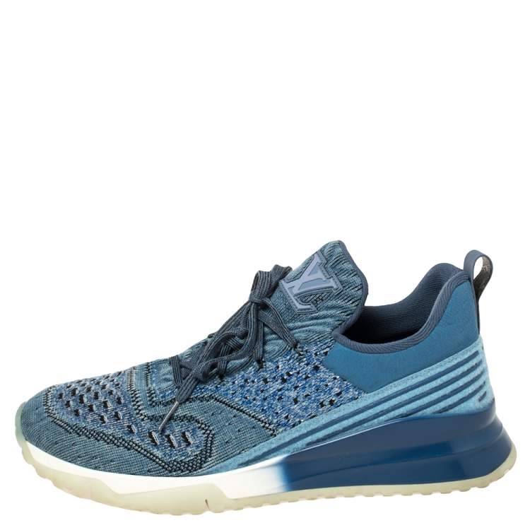 LOUIS VUITTON sneakers SHOES 7.5 41.5 NAVY BLUE CANVAS SNEAKERS