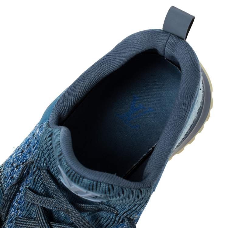 Pre Owned Louis Vuitton Blue Knit Fabric VNR Sneakers Size 41.5