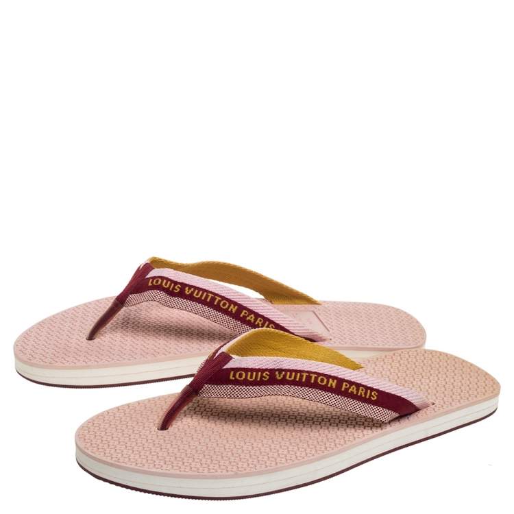 Pre Owned Louis Vuitton Multicolor Nylon Bahia Flip Flops Flat Thong Sandals Size 41