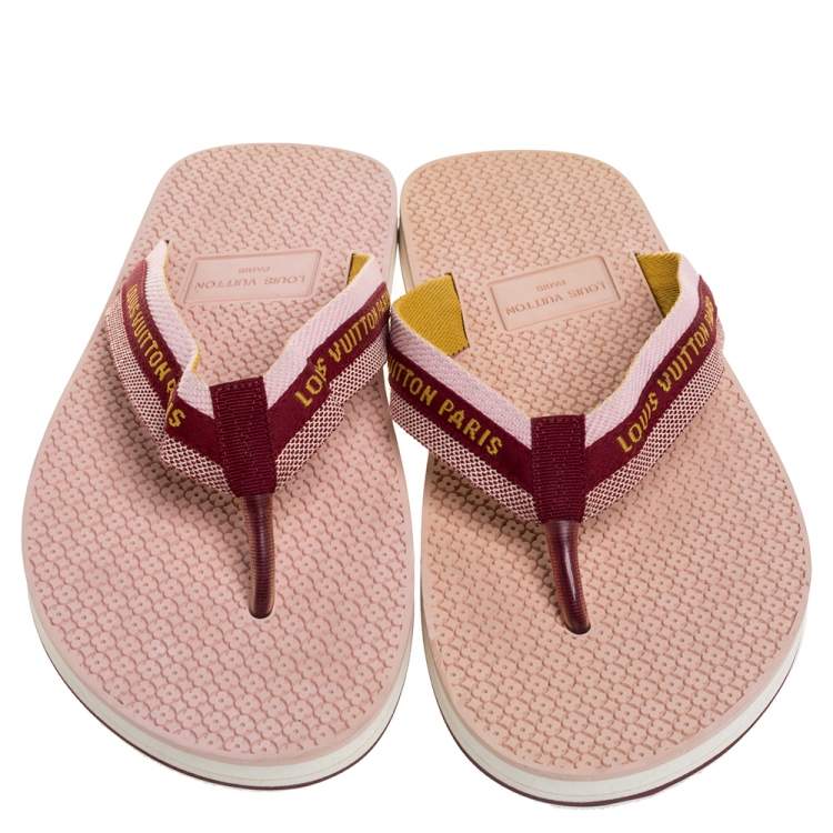 Pre Owned Louis Vuitton Multicolor Nylon Bahia Flip Flops Flat Thong Sandals Size 41