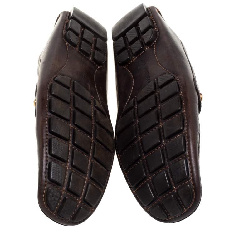 Pre Owned Louis Vuitton Brown Leather Monte Carlo Loafers Size 44