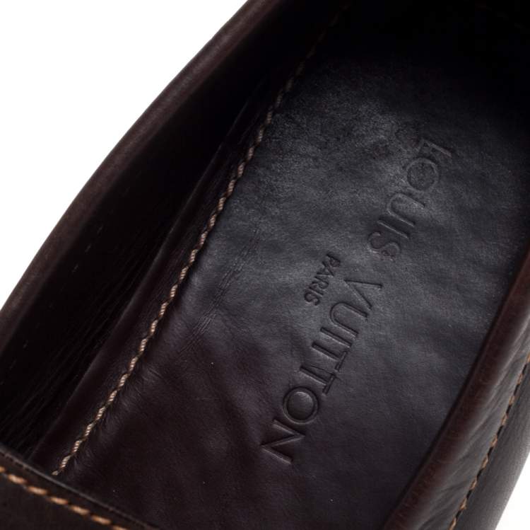 Pre Owned Louis Vuitton Brown Leather Monte Carlo Loafers Size 44