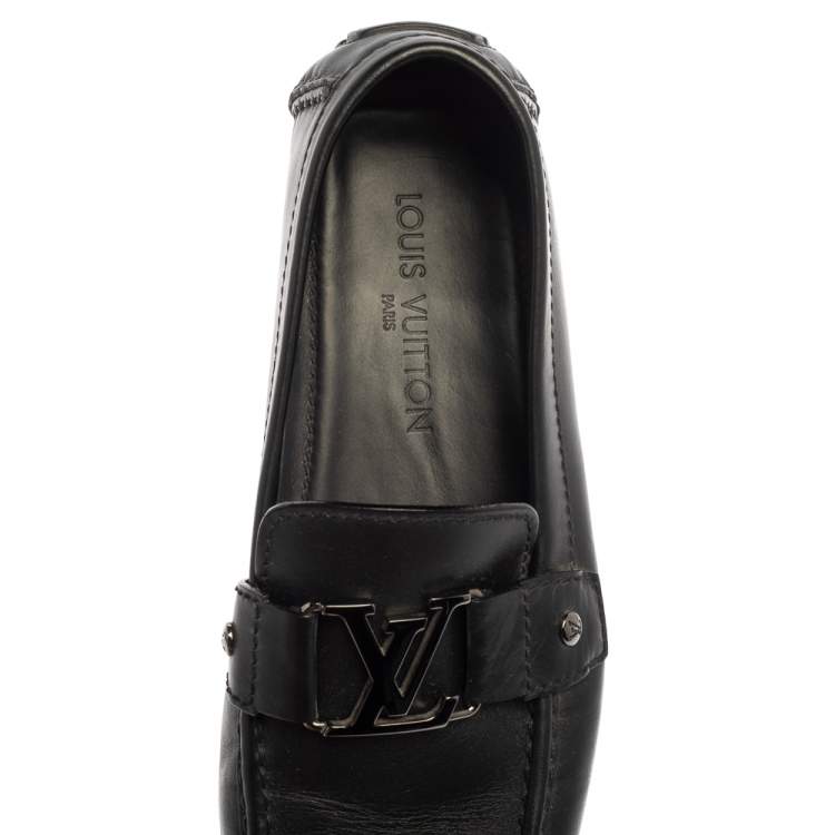 Pre Owned Louis Vuitton Black Leather Monte Carlo Loafers Size 43