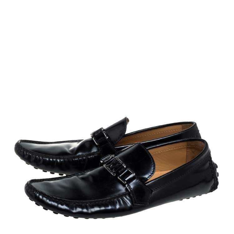 Pre Owned Louis Vuitton Black Patent Leather Hockenheim Loafer Size 44