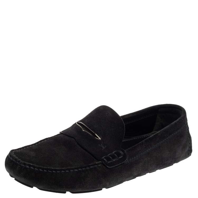 Louis Vuitton Black Suede Casual Shoes for Men for sale
