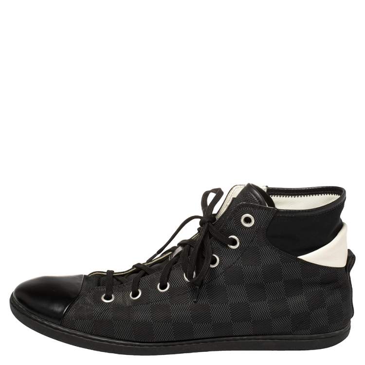 مملوكة مسبقًا Louis Vuitton Black Damier Coated Canvas And Leather Sneakers Size 44