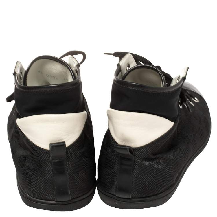 مملوكة مسبقًا Louis Vuitton Black Damier Coated Canvas And Leather Sneakers Size 44