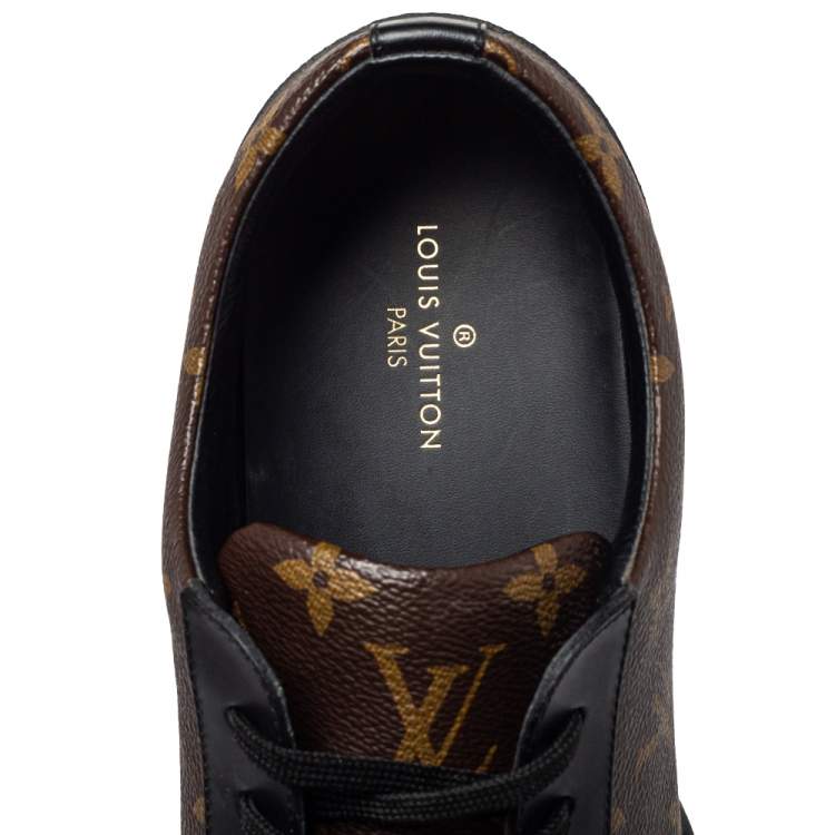 Pre Owned Louis Vuitton Monogram/Black Canvas And Leather Match Up Sneaker Size 43.5