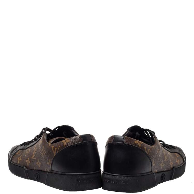 Pre Owned Louis Vuitton Monogram/Black Canvas And Leather Match Up Sneaker Size 43.5