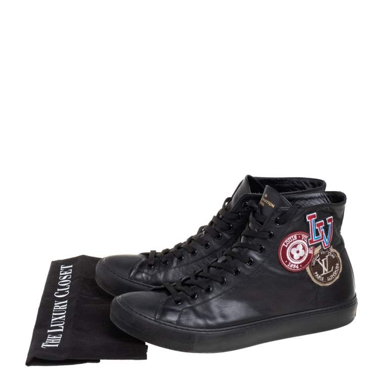 Pre Owned Louis Vuitton Black Leather Tattoo Trainer Boots Size 43