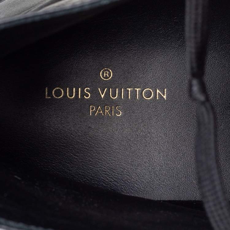 Pre Owned Louis Vuitton Black Leather Tattoo Trainer Boots Size 43