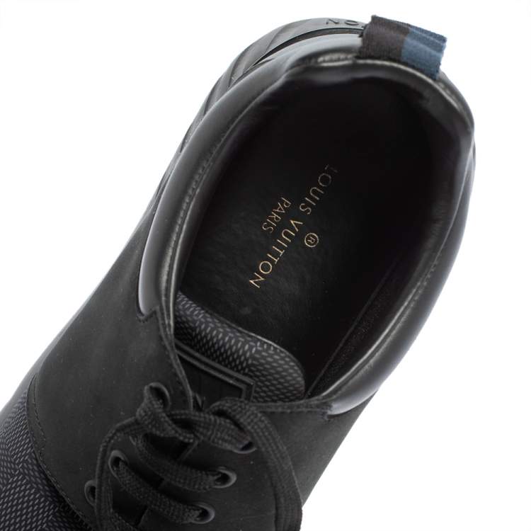 Pre Owned Louis Vuitton Black Damier Nylon and Nubuck Fastlane Sneakers Size 40
