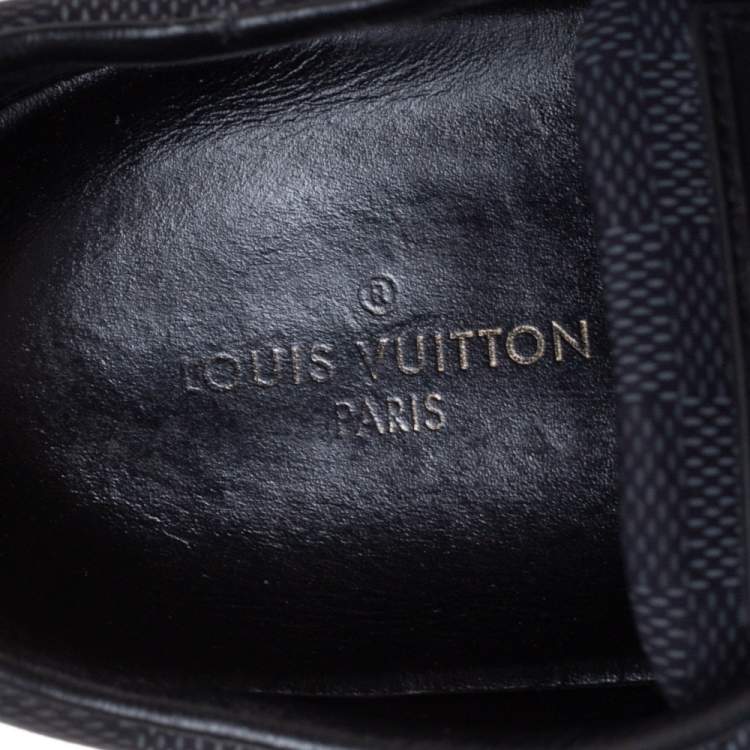Pre Owned Louis Vuitton Damier Graphite Nylon and Leather Offshore Sneakers Size 44