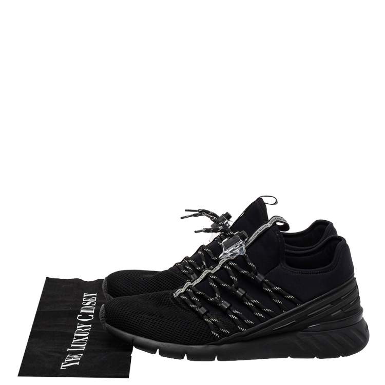 Pre Owned Louis Vuitton Black Fabric And Mesh Fastlane Sneakers Size 42