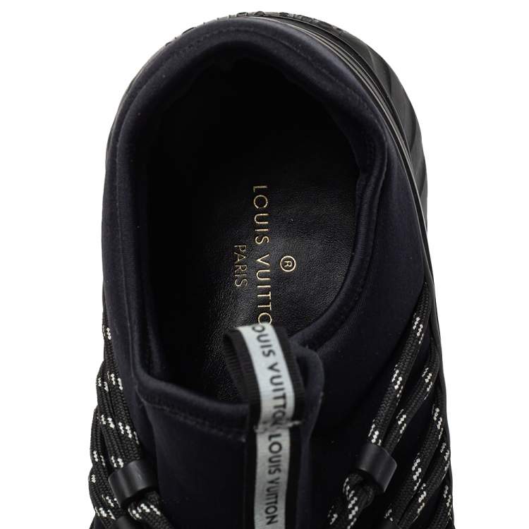 Pre Owned Louis Vuitton Black Fabric And Mesh Fastlane Sneakers Size 42