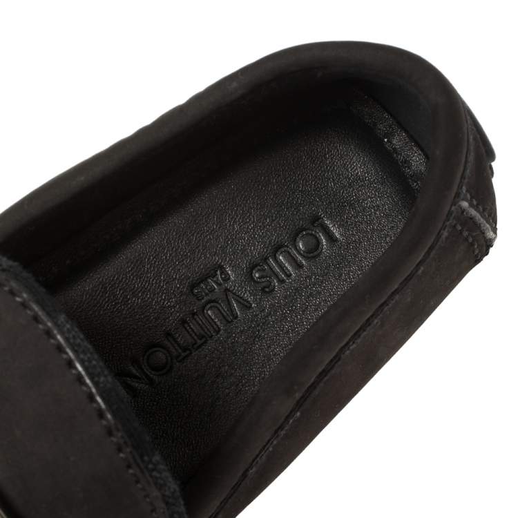 Pre Owned Louis Vuitton Black Nubuck Hockenheim Loafers Size 41.5