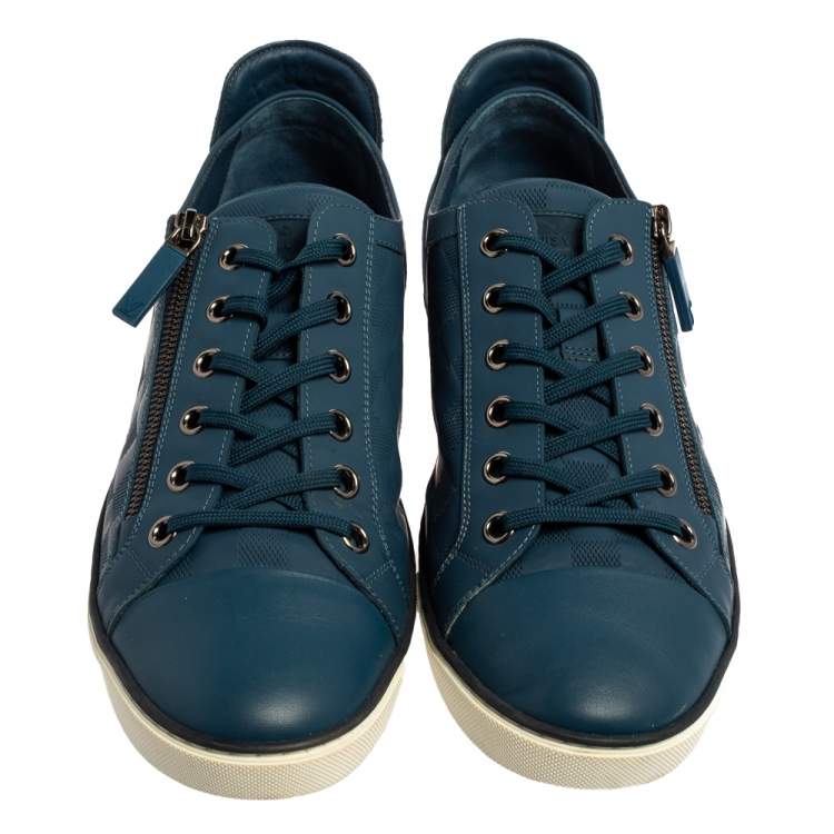 Pre Owned Louis Vuitton Damier Challenge Zip Up Sneakers Size 44