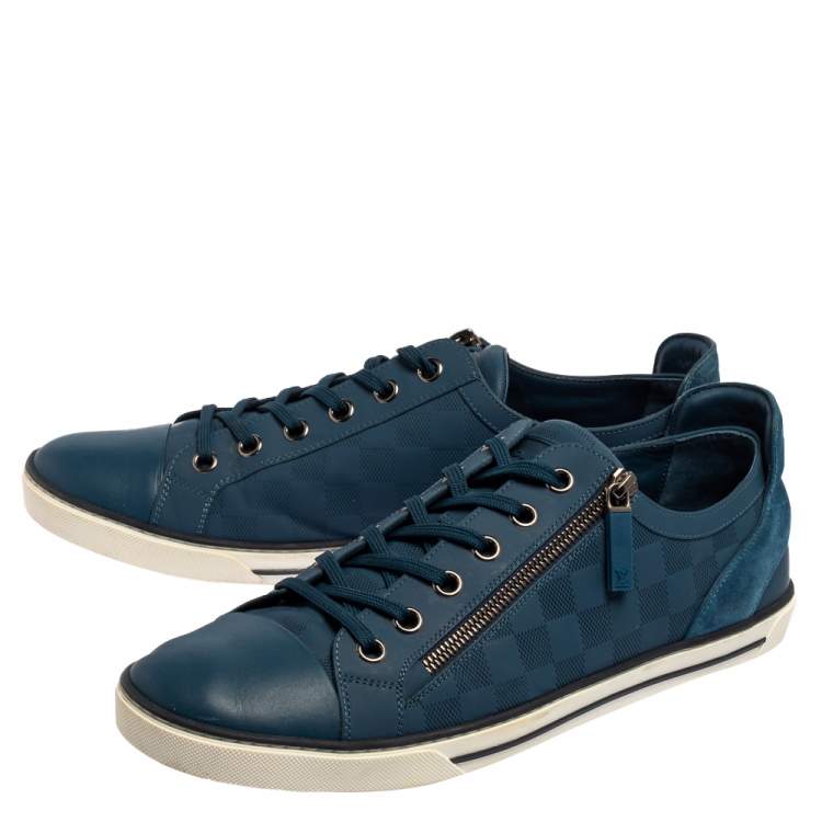 Pre Owned Louis Vuitton Damier Challenge Zip Up Sneakers Size 44