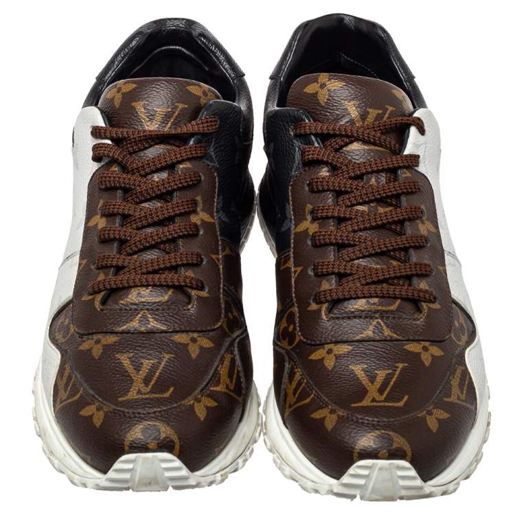 Pre Owned Louis Vuitton Tricolor Monogram Coated Canvas Run Away Sneakers Size 39.5