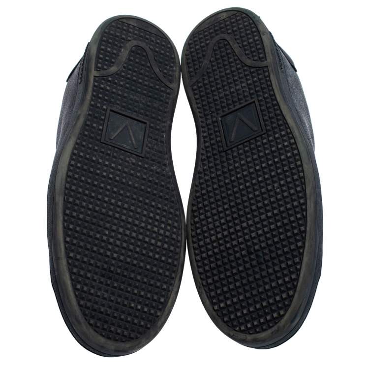 Pre Owned Louis Vuitton Damier Cobalt Canvas Frontrow Low Top Sneakers Size 43.5