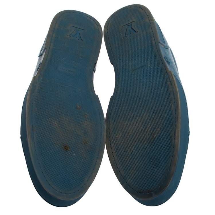 Pre Owned Louis Vuitton Blue Epi Leather Concorde Low Top Sneakers Size 44