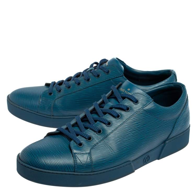Pre Owned Louis Vuitton Blue Epi Leather Concorde Low Top Sneakers Size 44