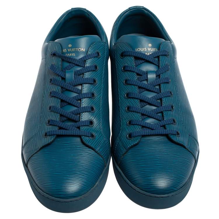 Pre Owned Louis Vuitton Blue Epi Leather Concorde Low Top Sneakers Size 44