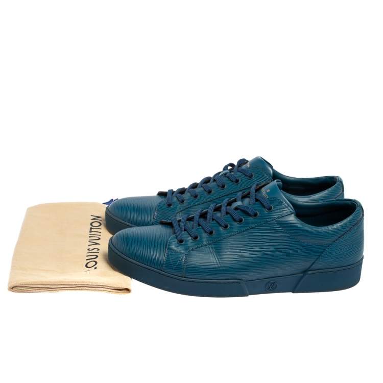 Pre Owned Louis Vuitton Blue Epi Leather Concorde Low Top Sneakers Size 44