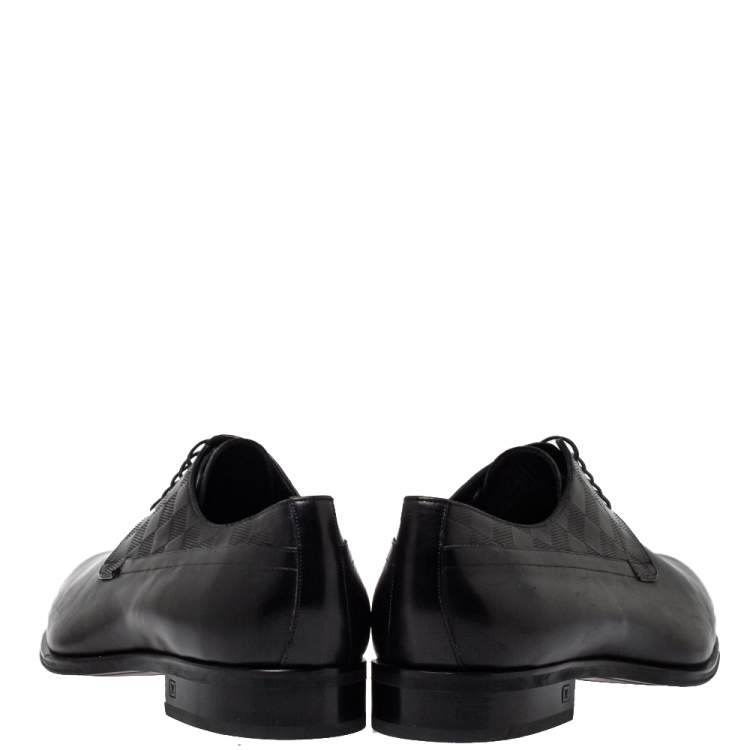 Pre Owned Louis Vuitton Black Leather Haussmann  Derby Size 44
