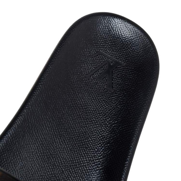 Pre Owned Louis Vuitton Brown Monogram Waterfront Slide Sandals Size 43